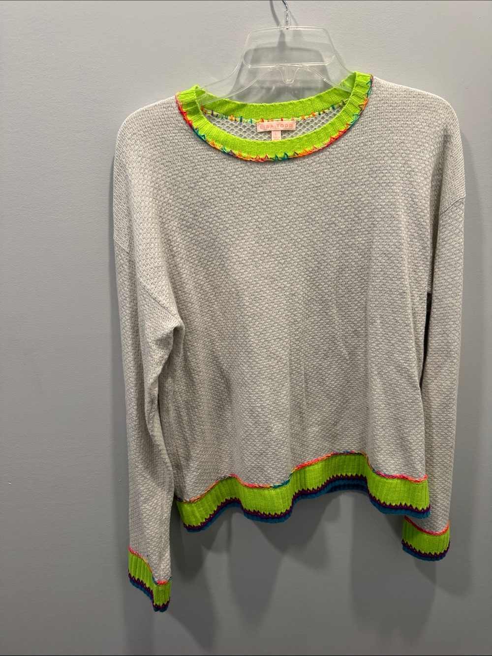 Lisa Todd sweater with Neon Trim
